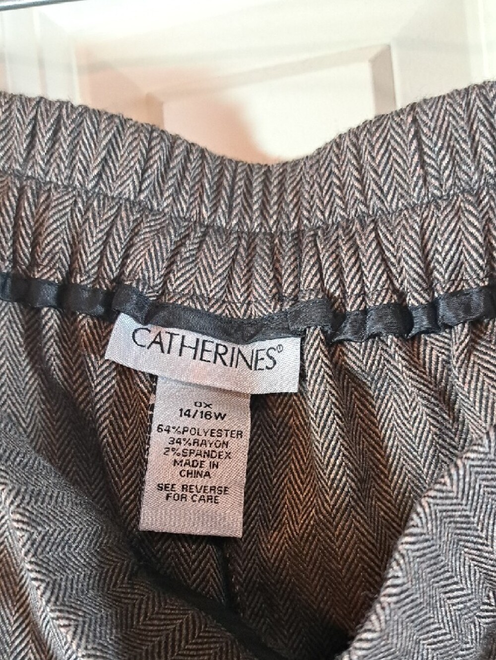 Catherines Wide-Leg Dress Pants in Gray Pinstripe - Picture 2 of 7